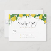 Kaart van RSVP, vers en bijtend lemon Wedding RSVP (Voorkant)