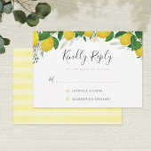 Kaart van RSVP, vers en bijtend lemon Wedding RSVP