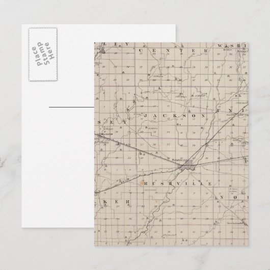 Kaart van Rush County (Voorkant / Achterkant)