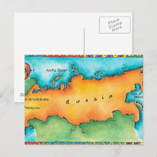 Kaart van Rusland (Voorkant / Achterkant)