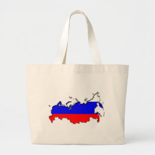 Kaart van Rusland Grote Tote Bag