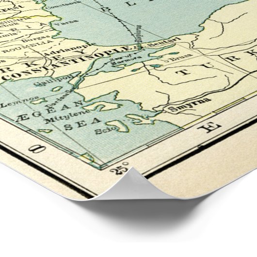 kaart van Rusland Poster (Hoek)