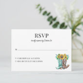 Kaart van Rustic Country Sunflower Wedding Respons (Staand voorkant)