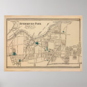 kaart van Rutherford NJ (1872) Poster (Voorkant)