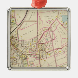 Kaart van Rye, New York Metalen Ornament