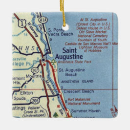  kaart van Saint Augustine FL Keramisch Ornament