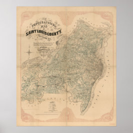 kaart van Saint Louis County Poster