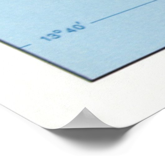 Kaart van Saint Lucia (1991) Poster (Hoek)