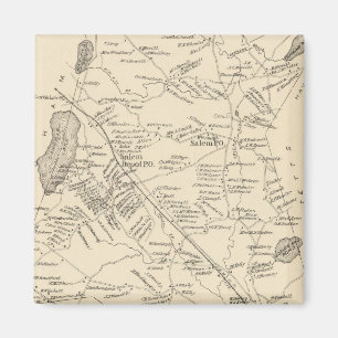  kaart van Salem Massachusetts (1892) Magneet