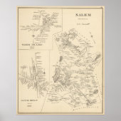 kaart van Salem Massachusetts (1892) Poster (Voorkant)