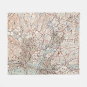  kaart van Salem Massachusetts (1942) Fleece Deken (Voorkant (Horizontaal))