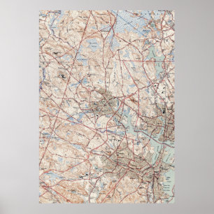  kaart van Salem Massachusetts (1942) Poster