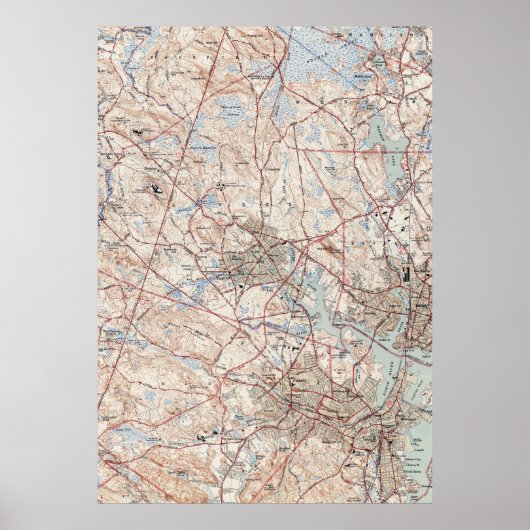  kaart van Salem Massachusetts (1942) Poster (Voorkant)