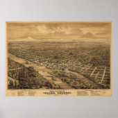  kaart van Salem Oregon (1876) Poster (Voorkant)