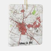  kaart van Salinas CA Keramisch Ornament (Rechts)