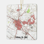  kaart van Salinas CA Keramisch Ornament (Links)