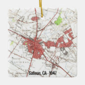  kaart van Salinas CA Keramisch Ornament (Voorkant)