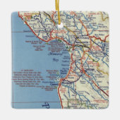 kaart van Salinas CA Keramisch Ornament (Voorkant)