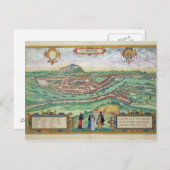 Kaart van Salzburg, van "Civitates Orbis Terrarum" (Voorkant / Achterkant)