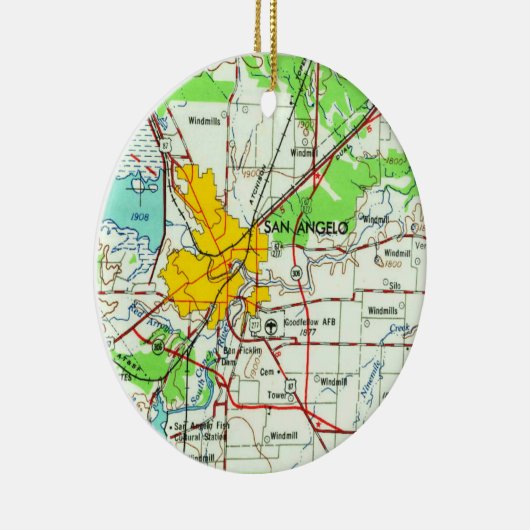  kaart van San Angelo Keramisch Ornament (Rechts)