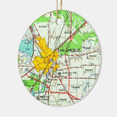  kaart van San Angelo Keramisch Ornament (Links)