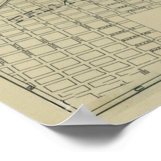  kaart van San Antonio Texas (1909) Poster (Hoek)