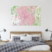 kaart van San Antonio Texas (1953) Canvas Afdruk (Insitu (Slaapkamer))