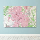 kaart van San Antonio Texas (1953) Canvas Afdruk (Insitu (Houten vloer))