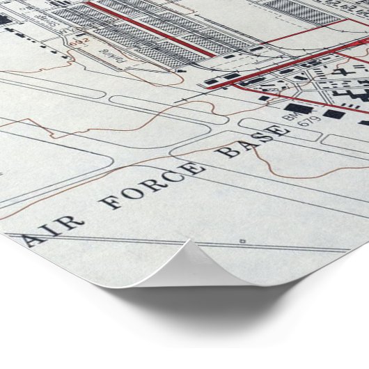  kaart van San Antonio Texas (1953) Poster (Hoek)