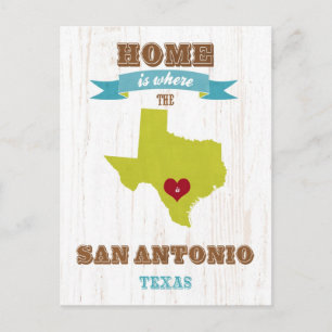 Kaart van San Antonio, Texas - Thuis is waar het h