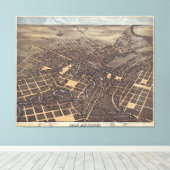 kaart van San Antonio TX (1873) Canvas Afdruk (Insitu (Houten vloer))