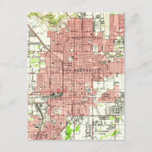  kaart van San Bernardino California (1954)