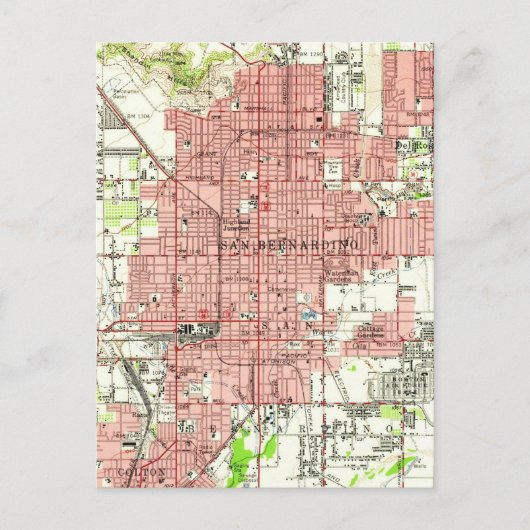  kaart van San Bernardino California (1954) (Voorkant)