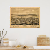 Kaart van San Diego, Uitzicht van vogelsoorten-Oog Poster (Keuken)