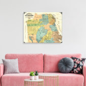  kaart van San Francisco (1890) Canvas Afdruk (Insitu (Woonkamer))