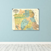  kaart van San Francisco (1890) Canvas Afdruk (Insitu (Houten vloer))