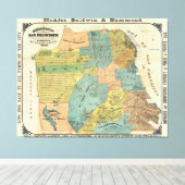  kaart van San Francisco (1890) Canvas Afdruk (Insitu (Houten vloer))