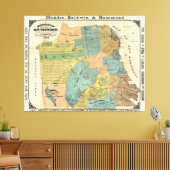 kaart van San Francisco (1890) Canvas Afdruk (Insitu (Woonkamer))
