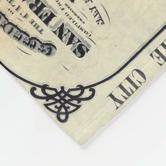  kaart van San Francisco (1890) Fleece Deken (Hoek)