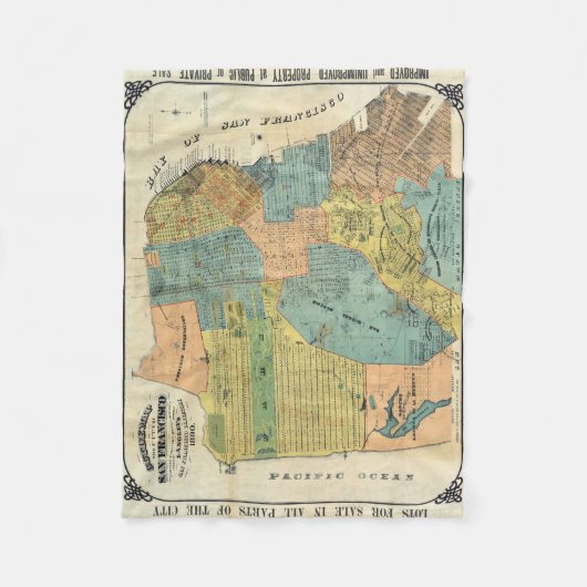  kaart van San Francisco (1890) Fleece Deken (Voorkant)