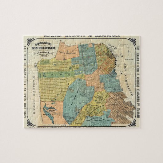  kaart van San Francisco (1890) Legpuzzel (Horizontaal)