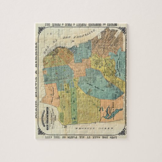  kaart van San Francisco (1890) Legpuzzel (Verticaal)