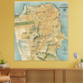  kaart van San Francisco (1915) Canvas Afdruk (Insitu (Woonkamer))