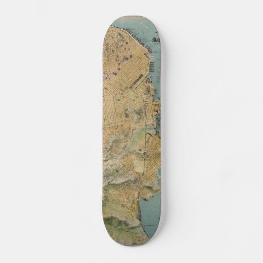  kaart van San Francisco (1915) Persoonlijk Skateboard (Voorkant)