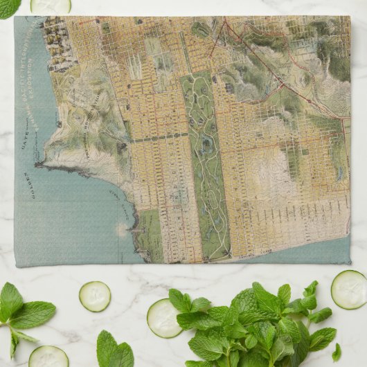 kaart van San Francisco (1915) Theedoek (Gevouwen)