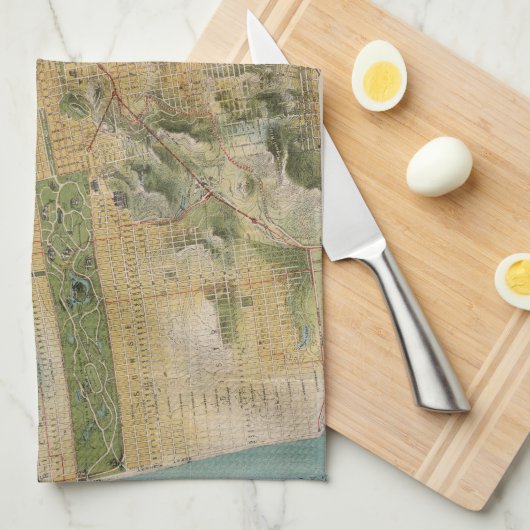 kaart van San Francisco (1915) Theedoek (Quarter Fold)