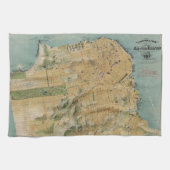 kaart van San Francisco (1915) Theedoek (Horizontaal)