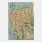  kaart van San Francisco (1915) Theedoek (Verticaal)