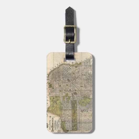  kaart van San Francisco (1932) Bagagelabel (Voorkant verticaal)