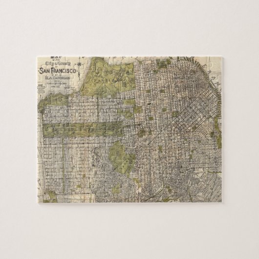  kaart van San Francisco (1932) Legpuzzel (Horizontaal)